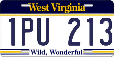 WV license plate 1PU213