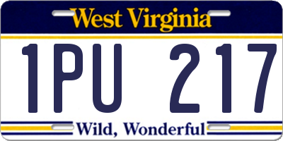 WV license plate 1PU217