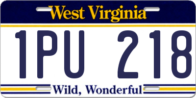WV license plate 1PU218