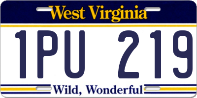 WV license plate 1PU219