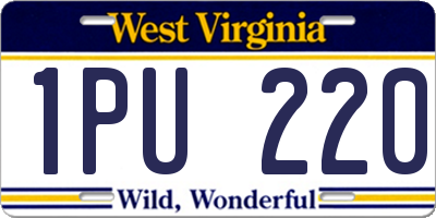 WV license plate 1PU220