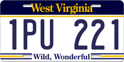 WV license plate 1PU221