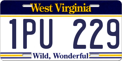 WV license plate 1PU229