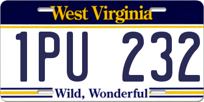 WV license plate 1PU232