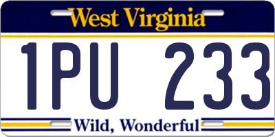 WV license plate 1PU233