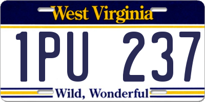 WV license plate 1PU237
