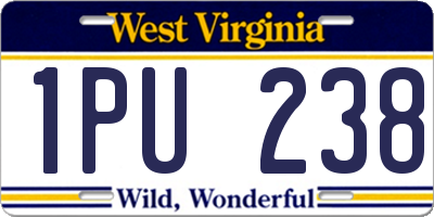 WV license plate 1PU238
