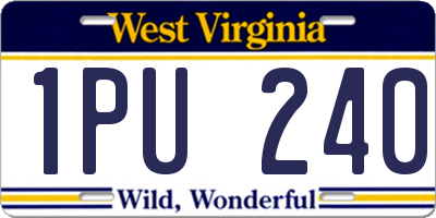 WV license plate 1PU240