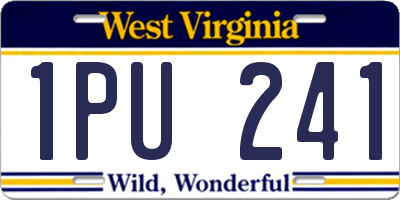 WV license plate 1PU241