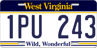 WV license plate 1PU243