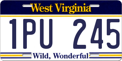 WV license plate 1PU245