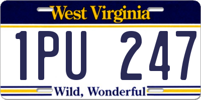 WV license plate 1PU247