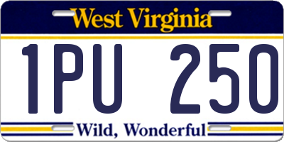 WV license plate 1PU250