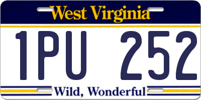 WV license plate 1PU252
