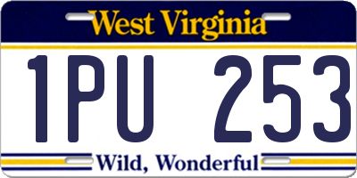 WV license plate 1PU253