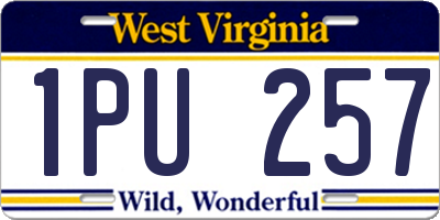 WV license plate 1PU257