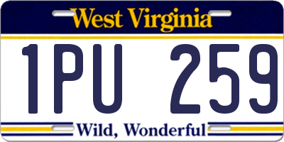 WV license plate 1PU259