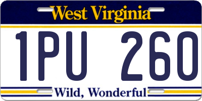 WV license plate 1PU260
