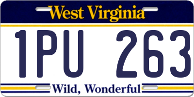 WV license plate 1PU263