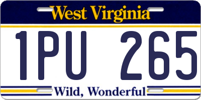 WV license plate 1PU265
