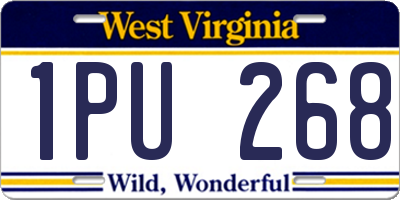 WV license plate 1PU268