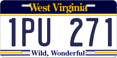 WV license plate 1PU271