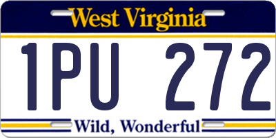 WV license plate 1PU272