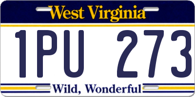 WV license plate 1PU273