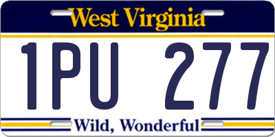 WV license plate 1PU277