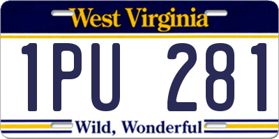 WV license plate 1PU281