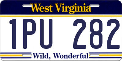 WV license plate 1PU282