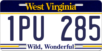 WV license plate 1PU285