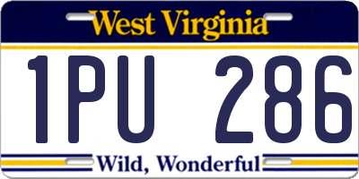 WV license plate 1PU286