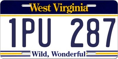WV license plate 1PU287