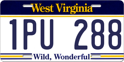 WV license plate 1PU288