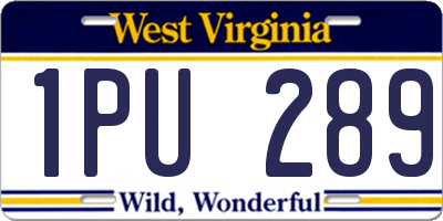 WV license plate 1PU289
