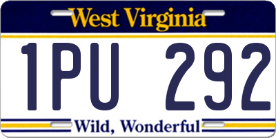 WV license plate 1PU292