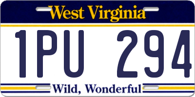 WV license plate 1PU294