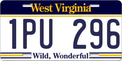 WV license plate 1PU296