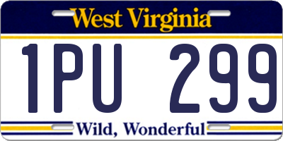 WV license plate 1PU299