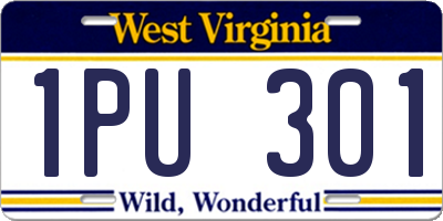 WV license plate 1PU301