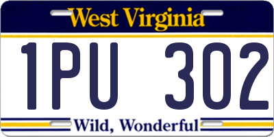 WV license plate 1PU302