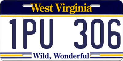 WV license plate 1PU306