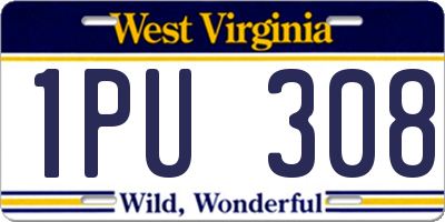 WV license plate 1PU308