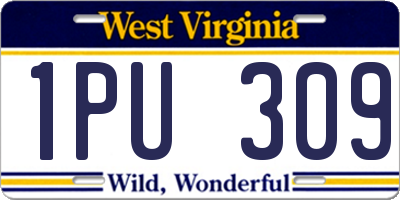 WV license plate 1PU309