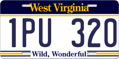 WV license plate 1PU320