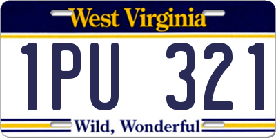 WV license plate 1PU321