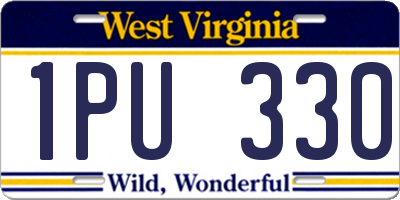 WV license plate 1PU330