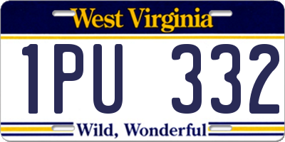 WV license plate 1PU332