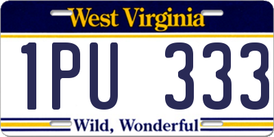 WV license plate 1PU333